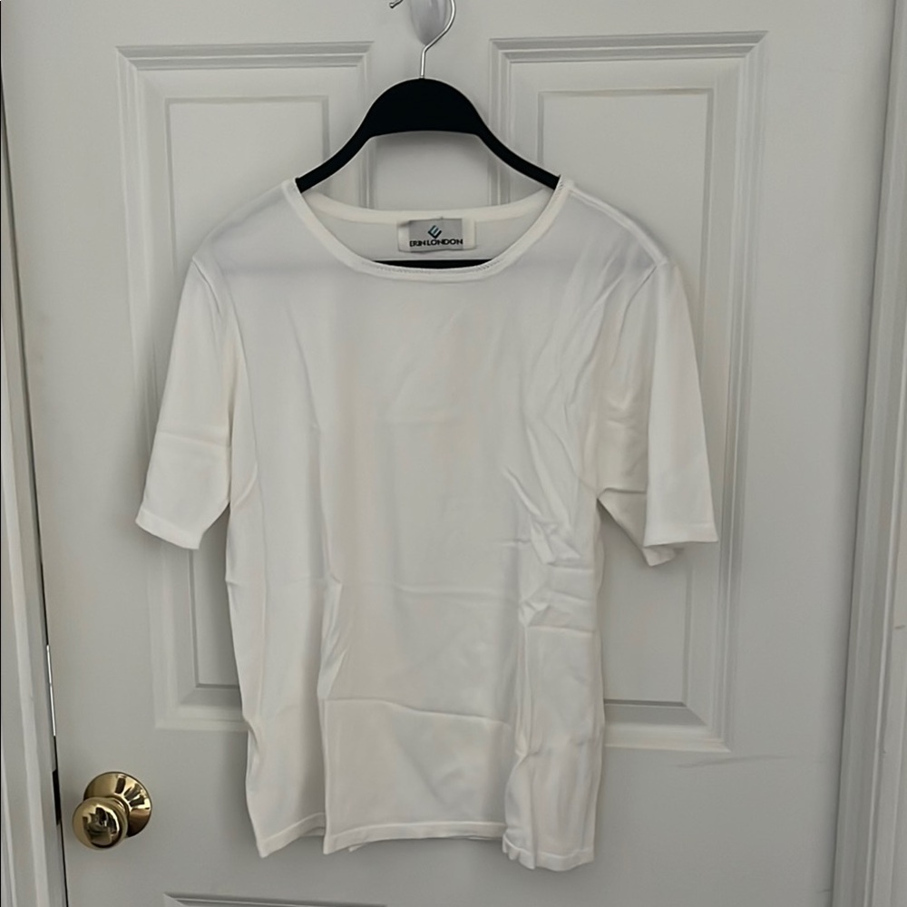 Erin London White Short Sleeve Top